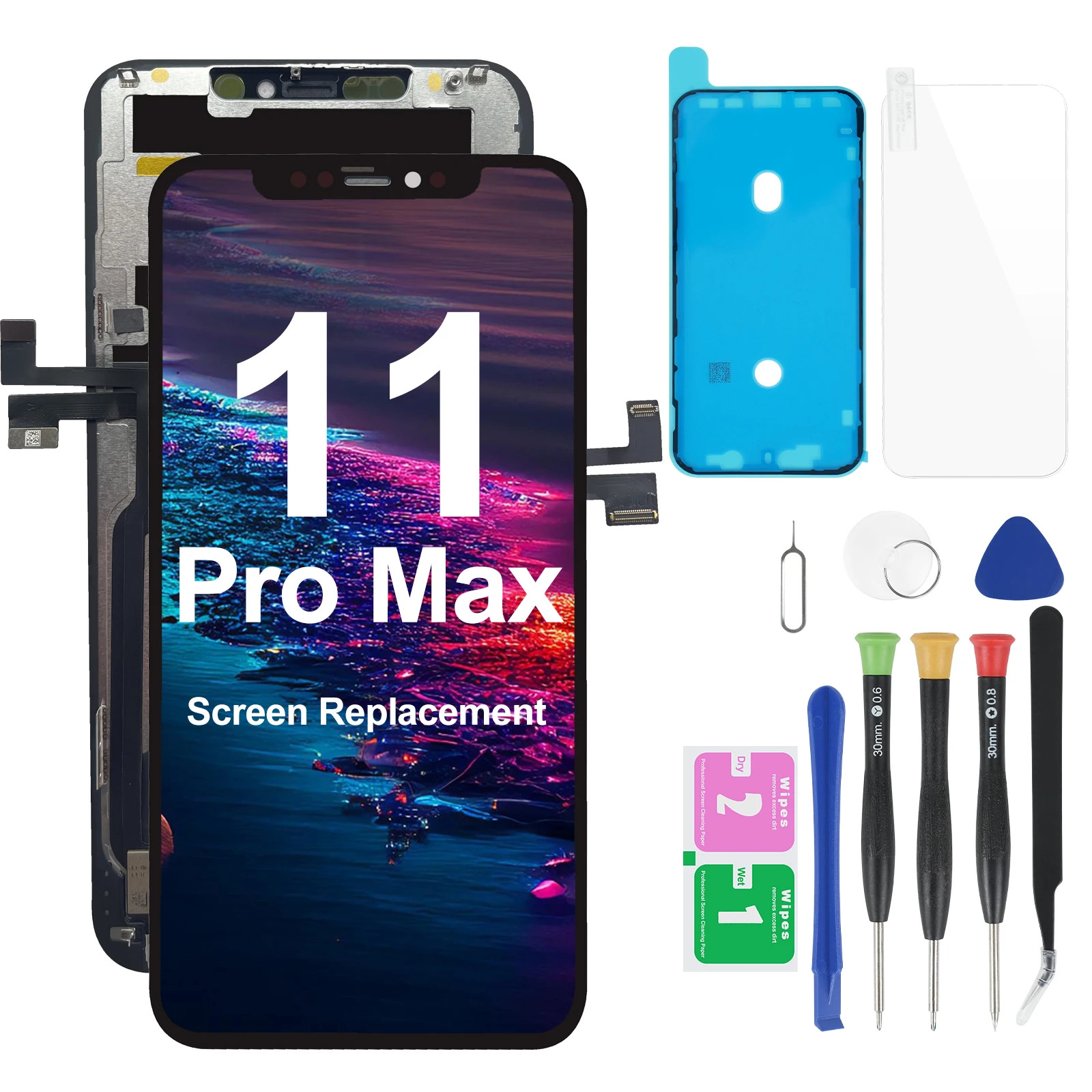For iPhone 11 Pro Max screen replacement Retina 6.5" 3D Touch Screen LCD Display Digitizer Assembly with Repair Tool Kits
For iPhone 11 Pro Max screen replacement Retina 6.5" 3D Touch Screen LCD Display Digitizer Assembly with Repair Tool Kits
