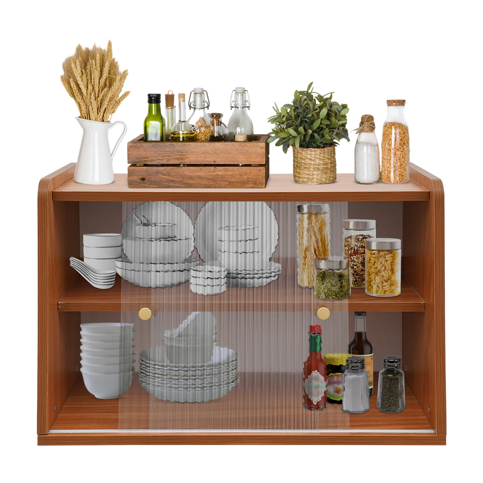 2-Tier Countertop Storage Cabinet, Bread Box for Kitchen Counter, Kitchen Pantry Sideboard with Sliding Doors, for Dishes, Bowls
2-Tier Countertop Storage Cabinet, Bread Box for Kitchen Counter, Kitchen Pantry Sideboard with Sliding Doors, for Dishes, Bowls