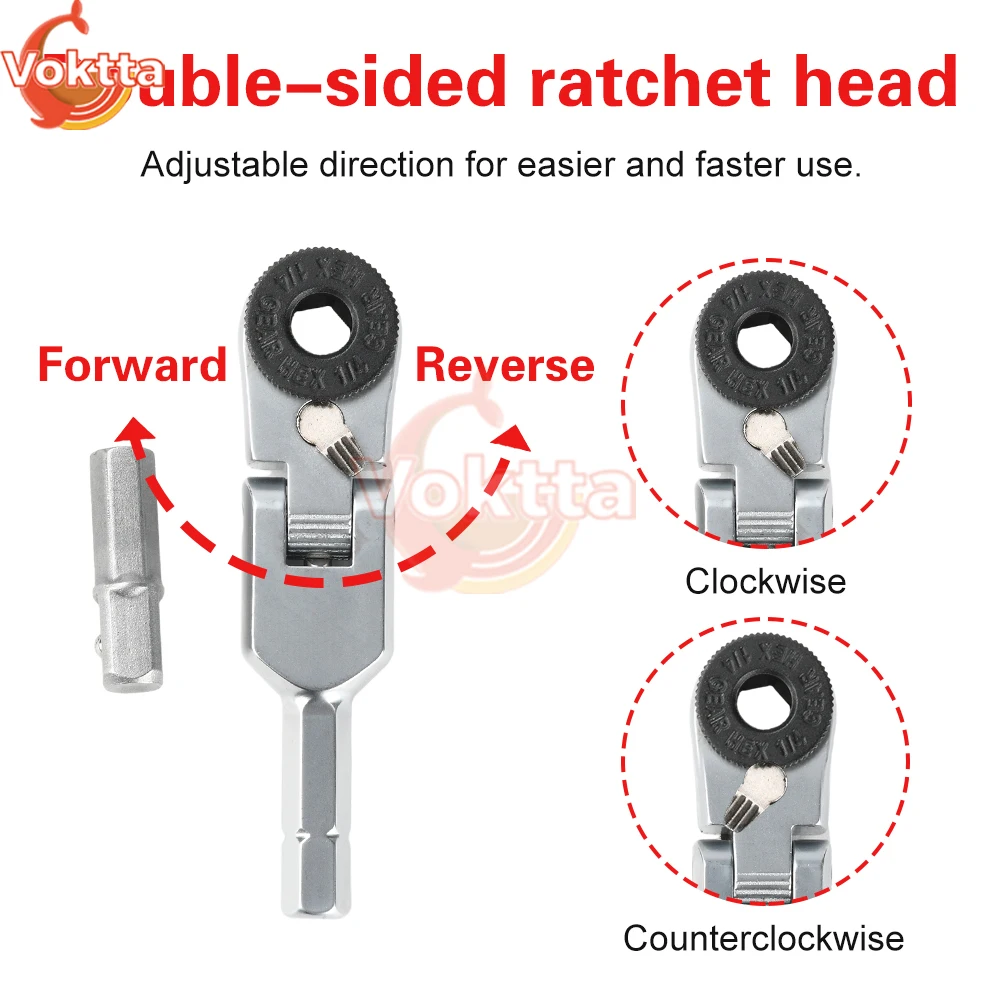 1/4 Inch Ratchet Wrench 6.35mm Screwdriver Hexagonal Torque Wrench Adjustable Quick Socket Wrench Manual Tools