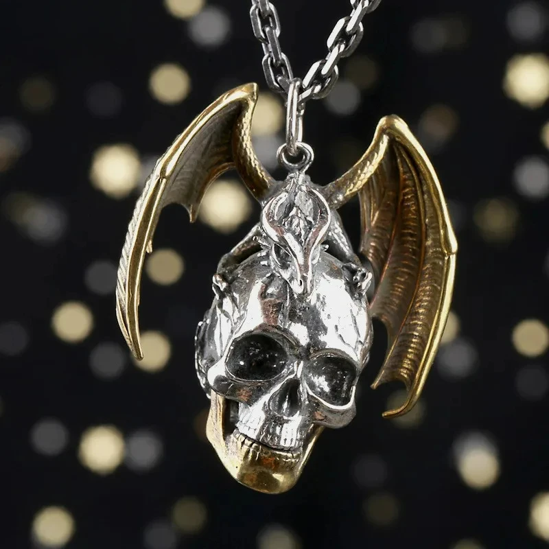 New 2021 Trendy Real s925 Silver Jewelry Retro Punk Style Rock Character Flying Dragon Skull Man Pendant
New 2021 Trendy Real s925 Silver Jewelry Retro Punk Style Rock Character Flying Dragon Skull Man Pendant