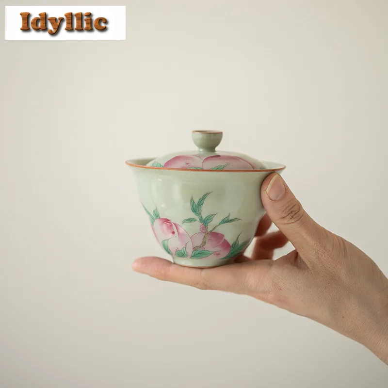 135 мл Secret Colored Ru Kiln Painted Персиковая тыква Gaiwan Традиционная чайная варена Чаша для чая с крышкой Набор для приготовления чая Крышка Чаша для кафе
135 мл Secret Colored Ru Kiln Painted Персиковая тыква Gaiwan Традиционная чайная варена Чаша для чая с крышкой Набор для приготовления чая Крышка Чаша для кафе