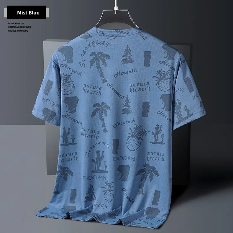 Ice Silk Men's T-Shirt round Neck Color Quick Dry Short Sleeve Loose Thin Breathable Half Sleeve Sports Top Casual Wear
Ice Silk Men's T-Shirt round Neck Color Quick Dry Short Sleeve Loose Thin Breathable Half Sleeve Sports Top Casual Wear