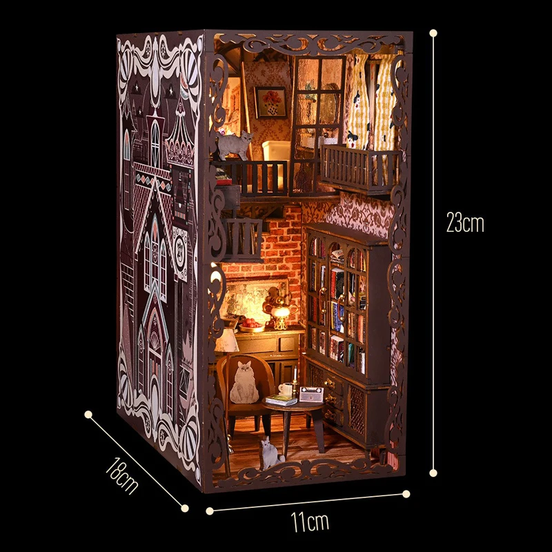 Nine Secret Castle Wooden Dollhouse Book Nook 3D Puzzle with LED Light 2 Floors Miniature Furniture Kit Desk Decor Gift
Nine Secret Castle Wooden Dollhouse Book Nook 3D Puzzle with LED Light 2 Floors Miniature Furniture Kit Desk Decor Gift