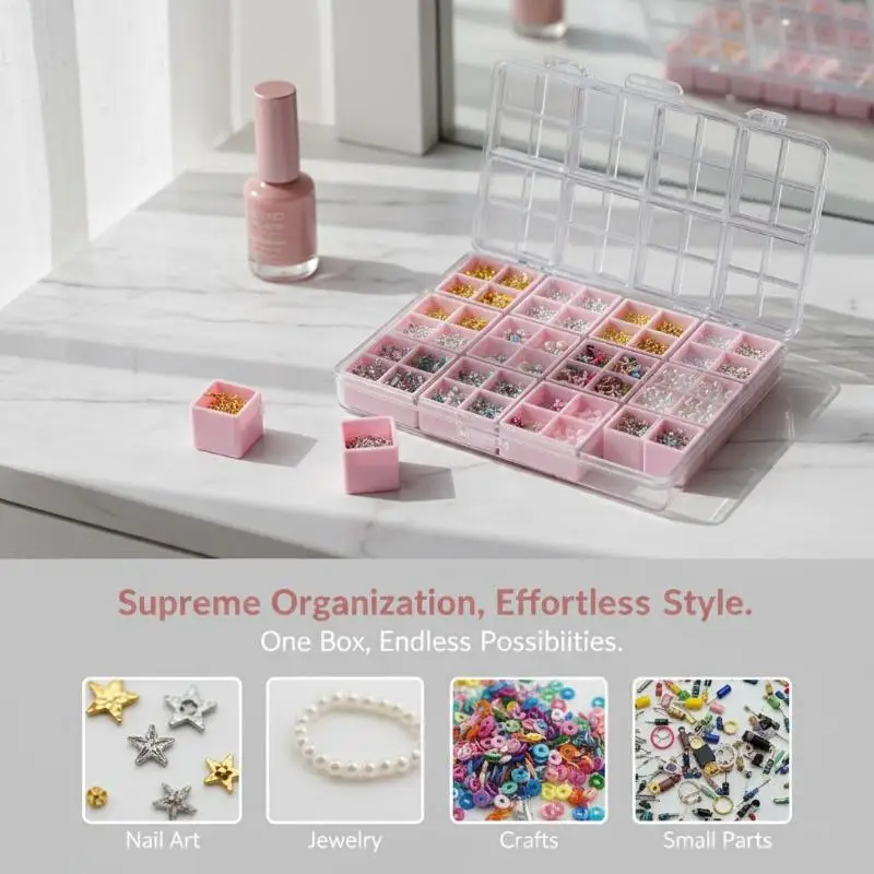 Clear Plastic Storage Box 48 Compartment with Lid Removable Grids for Jewelry Beads Small Craft Parts Organizer
Clear Plastic Storage Box 48 Compartment with Lid Removable Grids for Jewelry Beads Small Craft Parts Organizer