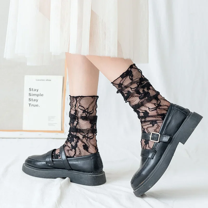 Japan Style Sexy Lace Ruffle Socks Ultra-thin Transparent Summer Hollow Mesh Crew Socks Women Fashion Harajuku Retro Long Socks
Japan Style Sexy Lace Ruffle Socks Ultra-thin Transparent Summer Hollow Mesh Crew Socks Women Fashion Harajuku Retro Long Socks