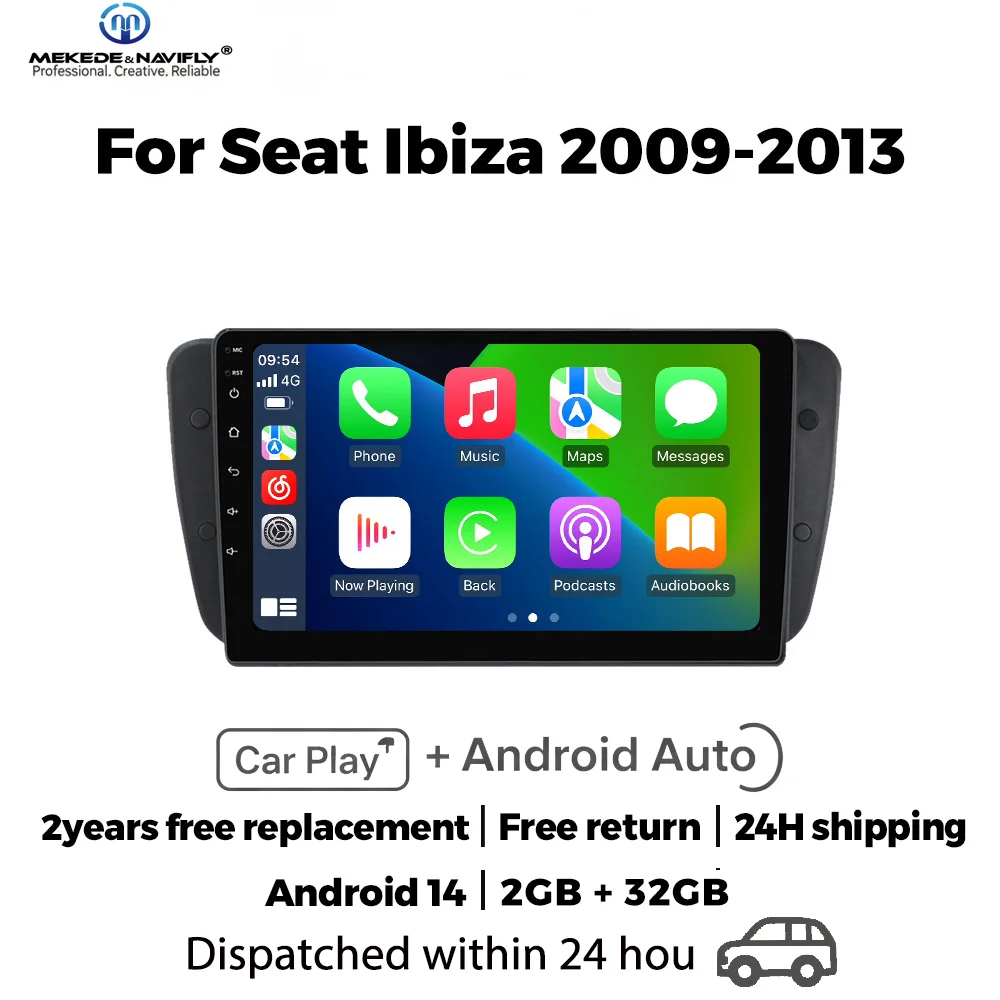 Wireless Carplay 9 inch Android 14 Car Radio For Seat Ibiza 6j 2009-2013 Stereo Multimedia Player GPS Navigation 2 din Head Unit
Wireless Carplay 9 inch Android 14 Car Radio For Seat Ibiza 6j 2009-2013 Stereo Multimedia Player GPS Navigation 2 din Head Unit