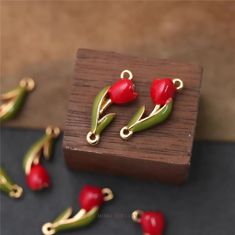 1PCS 17.7x7.5mm Copper-plated Real Gold Oil-dropped Tulip Flower Pendant, Single or Double Pendant, DIY Handmade Accessory
1PCS 17.7x7.5mm Copper-plated Real Gold Oil-dropped Tulip Flower Pendant, Single or Double Pendant, DIY Handmade Accessory