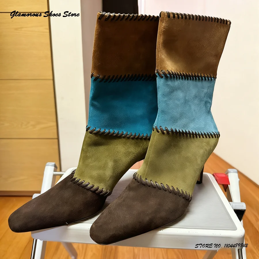 Винтажные прошитые замшевые ботильоны с квадратным носком на тонком каблуке, праздничное платье, обувь больших размеров, весенне-осенние ботильоны с цветными блоками на молнии сзади
Винтажные прошитые замшевые ботильоны с квадратным носком на тонком каблуке, праздничное платье, обувь больших размеров, весенне-осенние ботильоны с цветными блоками на молнии сзади