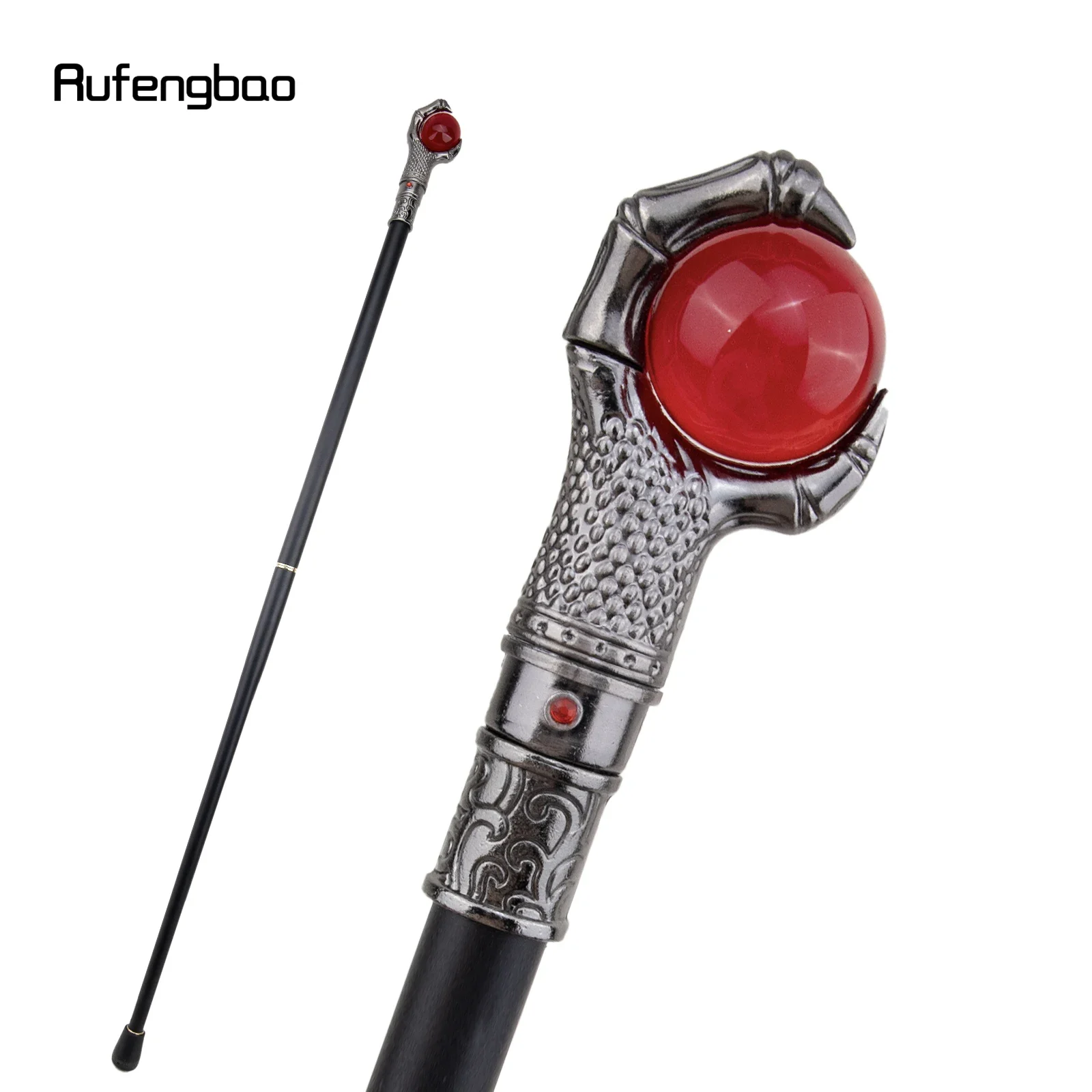 Silver Dragon Claw Grasp Red Glass Ball Walking Cane Fashion Decorative Walking Stick Gentleman Elegant Cosplay Crosier 93cm
Silver Dragon Claw Grasp Red Glass Ball Walking Cane Fashion Decorative Walking Stick Gentleman Elegant Cosplay Crosier 93cm