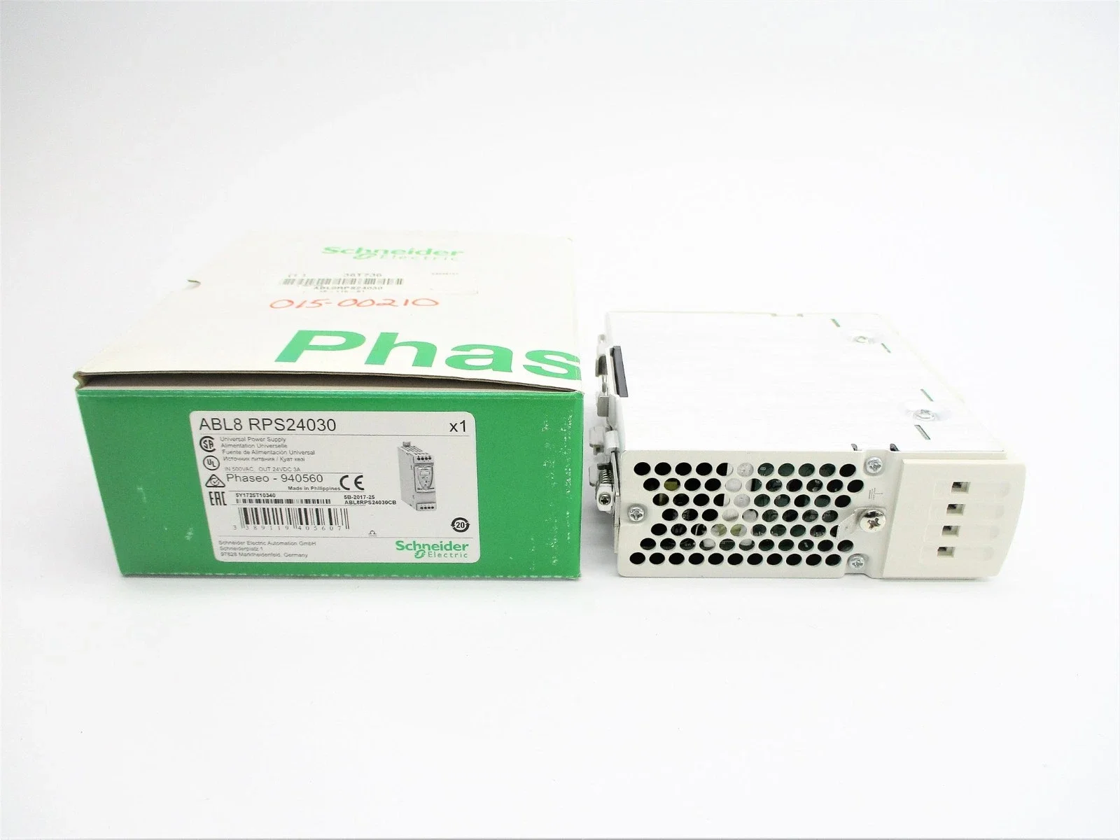 ABL8RPS24030 universal power supply, Phaseo, 1 or 2 phase, 100 to 500 V, 24 V, 3 A
ABL8RPS24030 universal power supply, Phaseo, 1 or 2 phase, 100 to 500 V, 24 V, 3 A