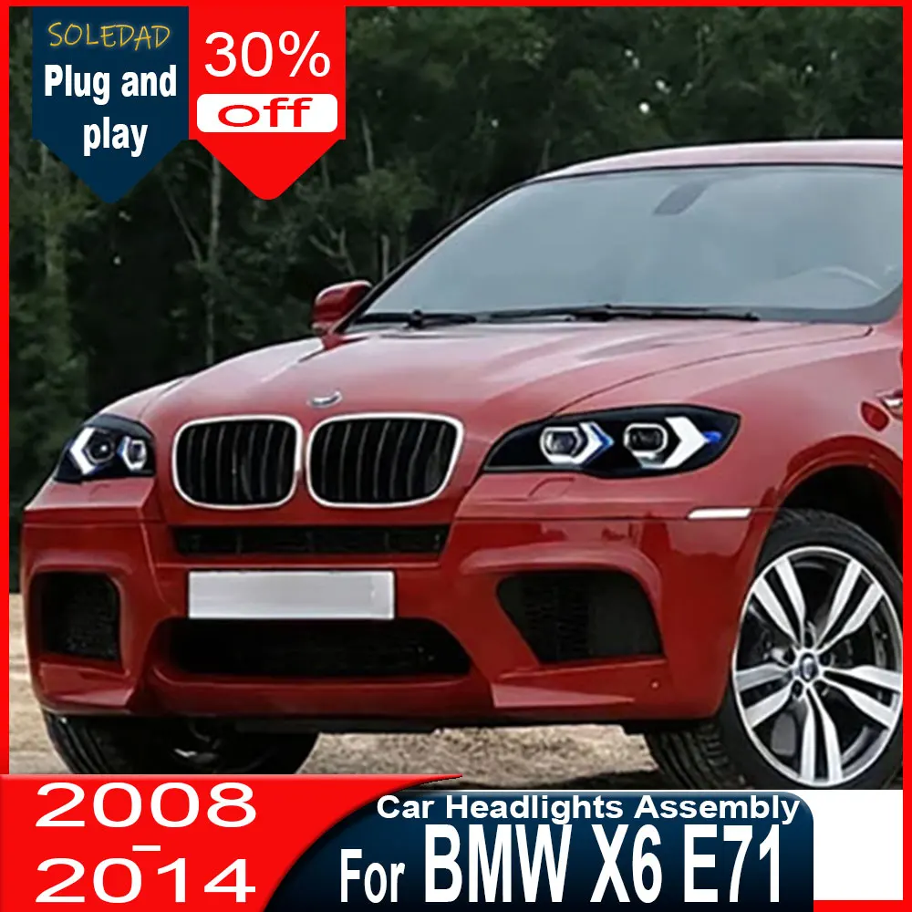 Автомобильные фары для BMW X6 E71 2008-2014, светодиодные проекционные фары X6, дневные ходовые огни, автомобильные аксессуары
Автомобильные фары для BMW X6 E71 2008-2014, светодиодные проекционные фары X6, дневные ходовые огни, автомобильные аксессуары