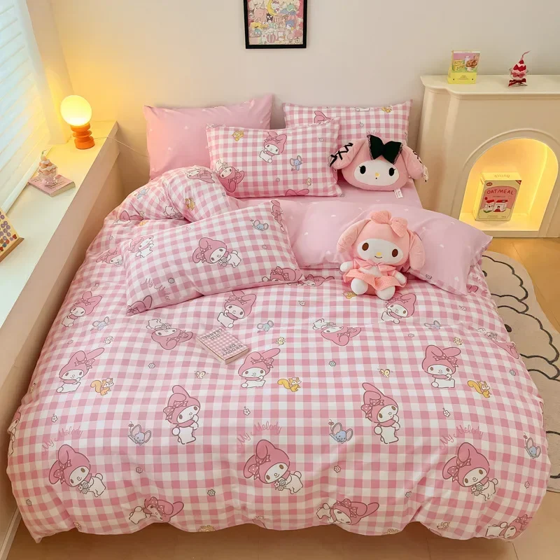 Простыня Sanrio Cinnamoroll 150/200 см, пододеяльник, мультяшный милый Kitty Kuromi, Хлопковый чехол, Комплект постельного белья из 3 предметов для общежития и дома
Простыня Sanrio Cinnamoroll 150/200 см, пододеяльник, мультяшный милый Kitty Kuromi, Хлопковый чехол, Комплект постельного белья из 3 предметов для общежития и дома