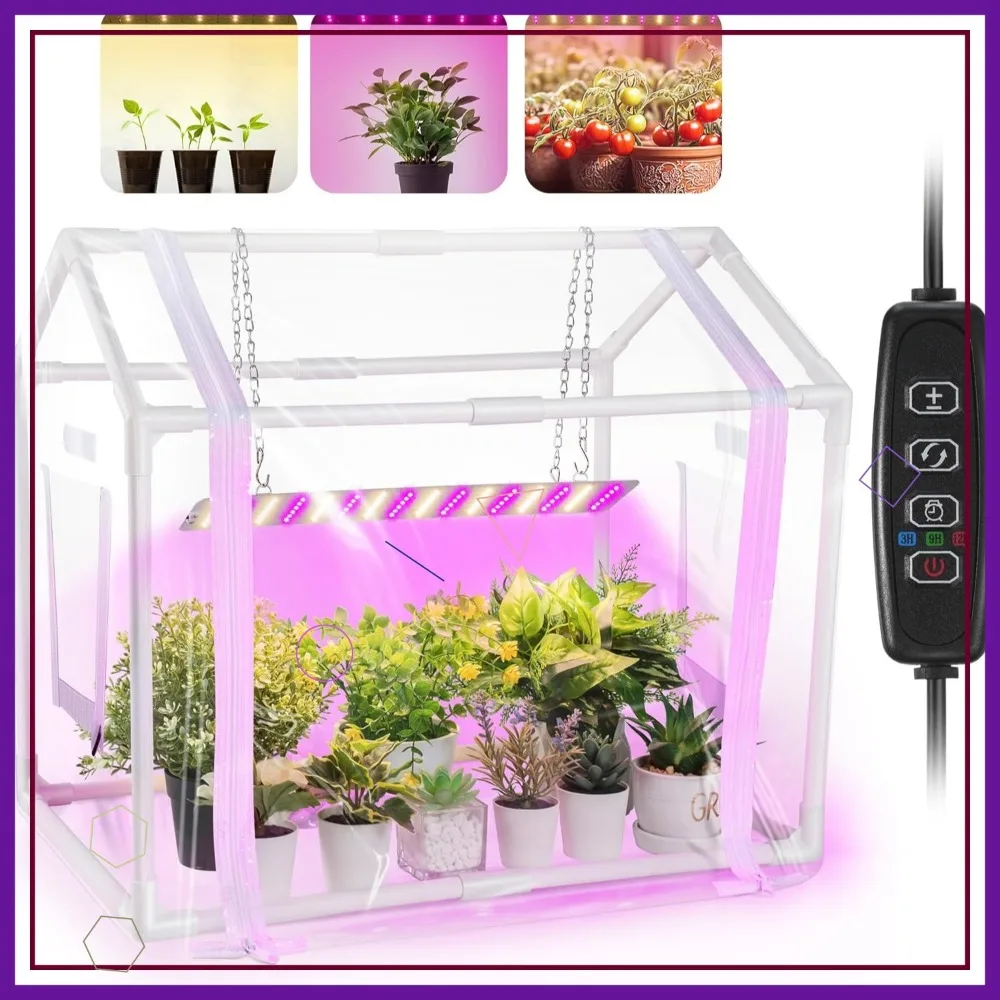 Mini Indoor Greenhouse with Dimmable LED Grow Light & Timer, 3 Color Modes for Seed Starting
Mini Indoor Greenhouse with Dimmable LED Grow Light & Timer, 3 Color Modes for Seed Starting