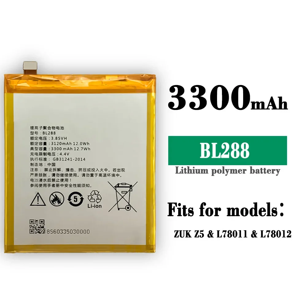 Сменный аккумулятор высокого качества 3300 мАч, подходит для LenovoZUK Z5 L78011 L78012, аккумулятор для телефона BL288, встроенный аккумулятор
Сменный аккумулятор высокого качества 3300 мАч, подходит для LenovoZUK Z5 L78011 L78012, аккумулятор для телефона BL288, встроенный аккумулятор