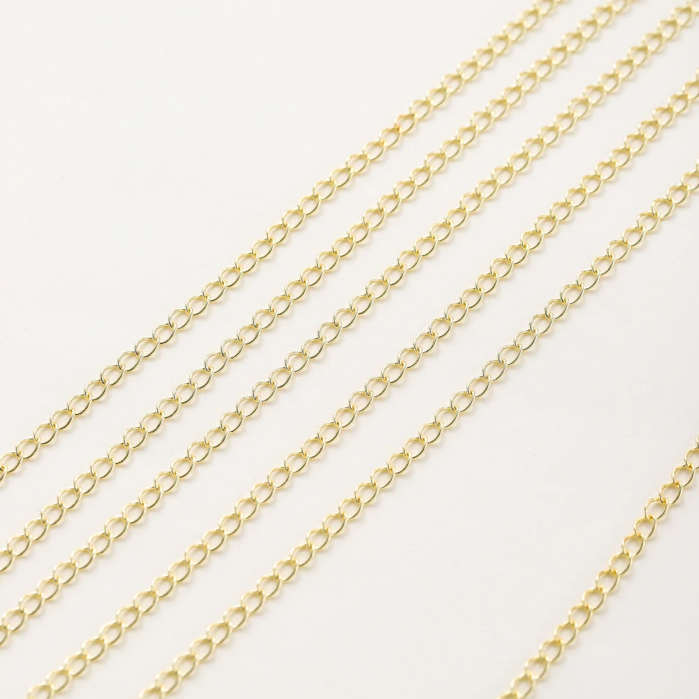 1PCS 2.5-4.8MM 1M Length 14K Gold Brass Flat Oval Tail Chains Necklace Chains High Quality Jewelry Accessories Findings
1PCS 2.5-4.8MM 1M Length 14K Gold Brass Flat Oval Tail Chains Necklace Chains High Quality Jewelry Accessories Findings