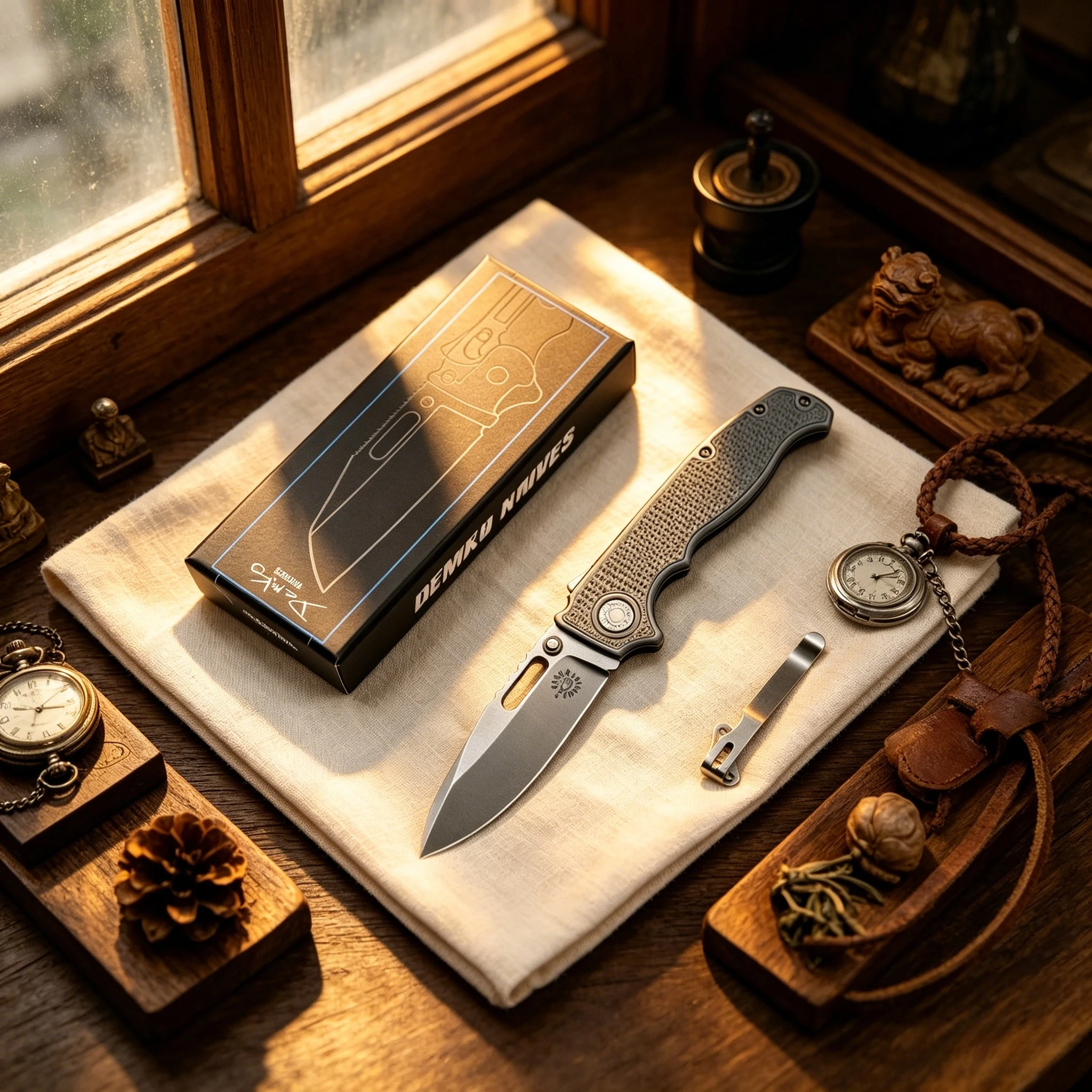 AD20 - Classic style titanium alloy folding knife, made of M390 steel, with precise craftsmanship for a convenient small knife.
AD20 - Classic style titanium alloy folding knife, made of M390 steel, with precise craftsmanship for a convenient small knife.