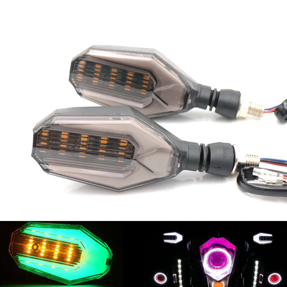 Universal Motorcycle LED Turn Signal Bi-Colour Daytime Running Water Warning Light Turn Signal Corner Light, DC12V
Universal Motorcycle LED Turn Signal Bi-Colour Daytime Running Water Warning Light Turn Signal Corner Light, DC12V
