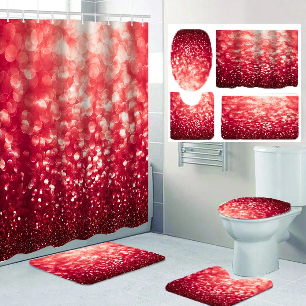 1/4 Red Bubble Circle shower Curtains, Toilet Seat Decoration, Shower Curtain with Carpet and Toilet Lid, 12 70.8x70.8 inch Hook
1/4 Red Bubble Circle shower Curtains, Toilet Seat Decoration, Shower Curtain with Carpet and Toilet Lid, 12 70.8x70.8 inch Hook