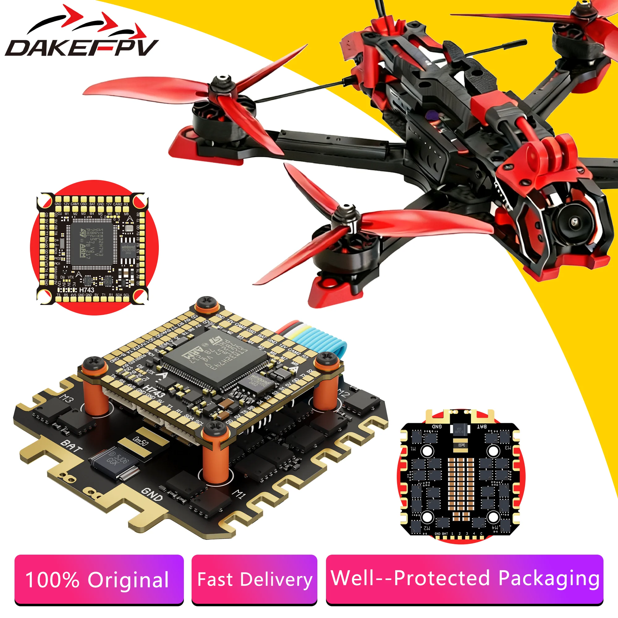 JIJIEFPV H743 Stack ICM42688P H743 Flight Controller BLHELI_S 120A 4in1 ESC 30.5X30.5mm 3-12S for FPV Freestyle Drones Parts
JIJIEFPV H743 Stack ICM42688P H743 Flight Controller BLHELI_S 120A 4in1 ESC 30.5X30.5mm 3-12S for FPV Freestyle Drones Parts