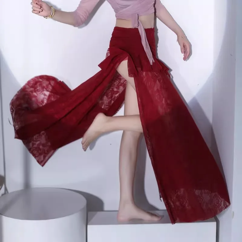 Customized Belly Dance Clothing Bottoms Lace Wrapped Buttocks Big Swing Side Slit Skirt Belly Danceing Team Uniform
Customized Belly Dance Clothing Bottoms Lace Wrapped Buttocks Big Swing Side Slit Skirt Belly Danceing Team Uniform