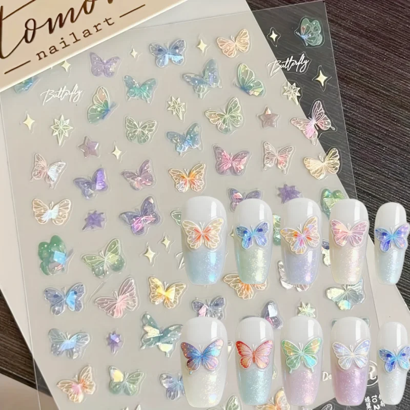 10/20sheet Iridescent Butterfly Nail Sticker,Glittering Decal For Nails,Self-Adhesive,One-Time Use,Animal Pattern Nail Stickers
10/20sheet Iridescent Butterfly Nail Sticker,Glittering Decal For Nails,Self-Adhesive,One-Time Use,Animal Pattern Nail Stickers