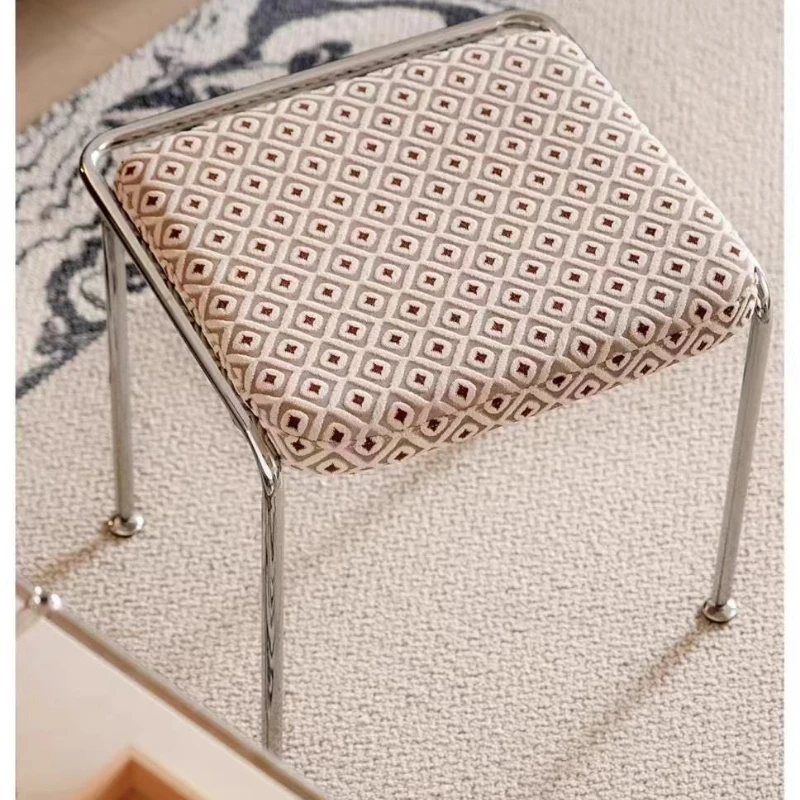 Stainless steel dressing stool medieval soft bag household bedroom shoe changing wrought iron low stool
Stainless steel dressing stool medieval soft bag household bedroom shoe changing wrought iron low stool