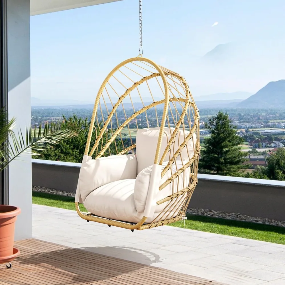 Foldable Hanging Egg Chair Without Stand,Rattan Wicker Swing Egg Chair with Resistant Cushion,300lbs Capacity
Foldable Hanging Egg Chair Without Stand,Rattan Wicker Swing Egg Chair with Resistant Cushion,300lbs Capacity