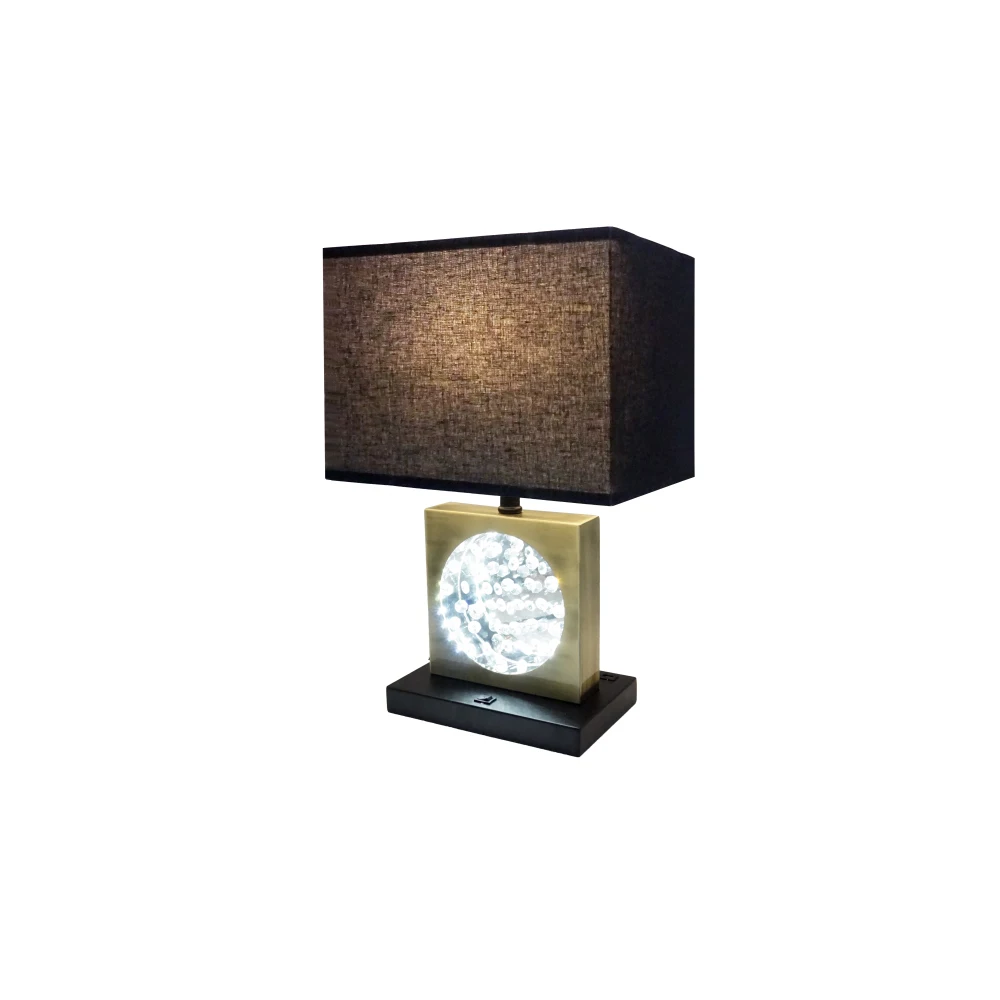 22"H GOLD SQUARE W/ BLACK SHADE CRYSTAL CENTERPIECE WITH NIGHT LIGHT, USB Port + Power Outlet
22"H GOLD SQUARE W/ BLACK SHADE CRYSTAL CENTERPIECE WITH NIGHT LIGHT, USB Port + Power Outlet