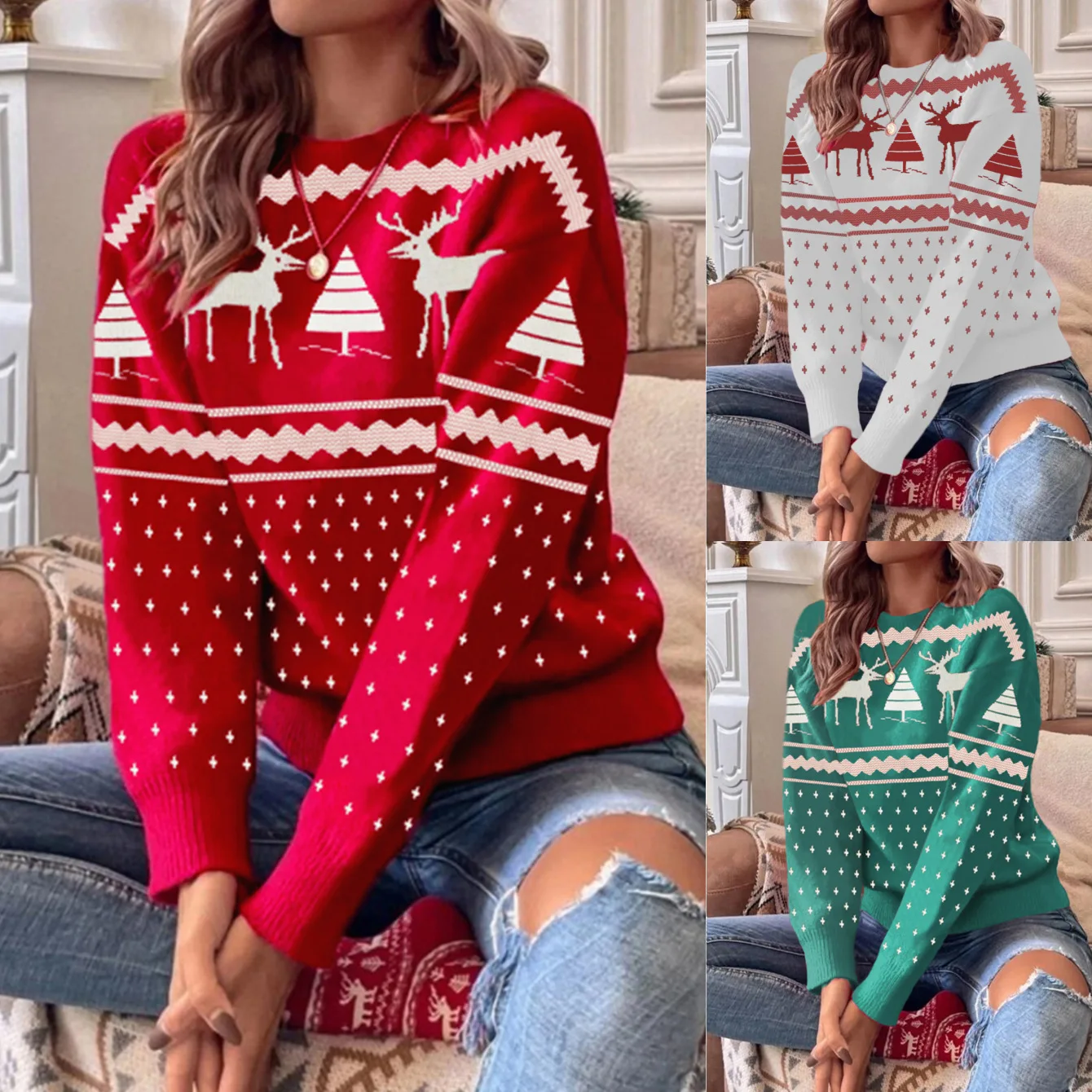 Autumn Winter New Christmas Hat Sweater Pullover Knitted Sweater Women's Tops Autumn Sweaters Pullovers
Autumn Winter New Christmas Hat Sweater Pullover Knitted Sweater Women's Tops Autumn Sweaters Pullovers