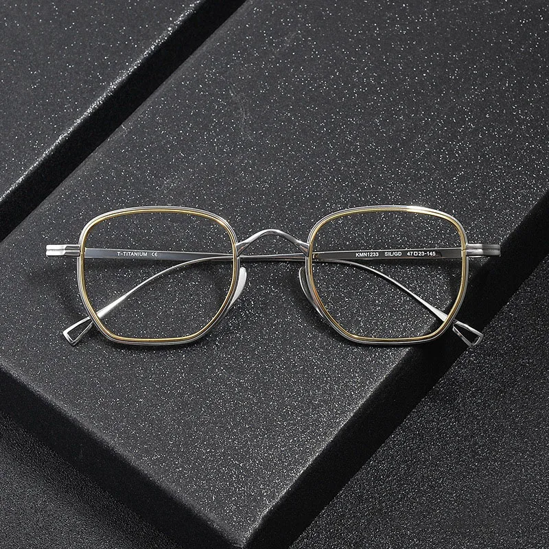 Fashion Color Blocking Square Pure Titanium Myopia Glasses Frame Women Men Silver Gold Two-Tone Polygon Optical Spectacles
Fashion Color Blocking Square Pure Titanium Myopia Glasses Frame Women Men Silver Gold Two-Tone Polygon Optical Spectacles