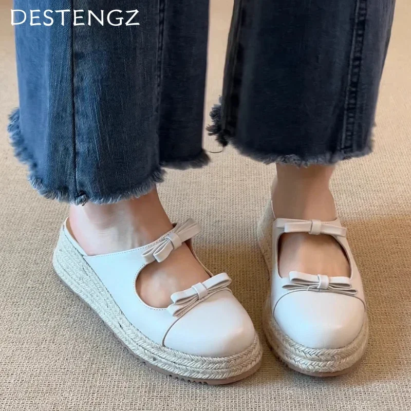 Wedges Women Slippers Bow Mid Heels Mules Shoes Summer Designer Woman Sandals 2025 New Fashion Dress Walking Sandalias De Mujer
Wedges Women Slippers Bow Mid Heels Mules Shoes Summer Designer Woman Sandals 2025 New Fashion Dress Walking Sandalias De Mujer