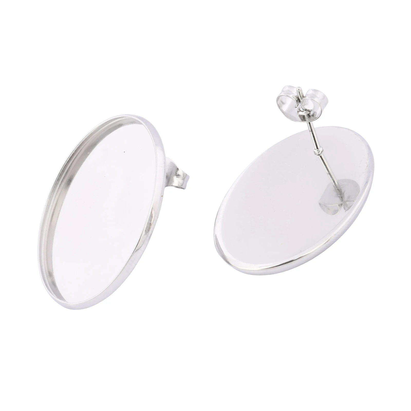 10pcs Stainless Steel Fit 18x25mm Oval Cabochon Earring Base Blank Studs Diy Post Earrings Bezel Settings For Jewelry Making
10pcs Stainless Steel Fit 18x25mm Oval Cabochon Earring Base Blank Studs Diy Post Earrings Bezel Settings For Jewelry Making