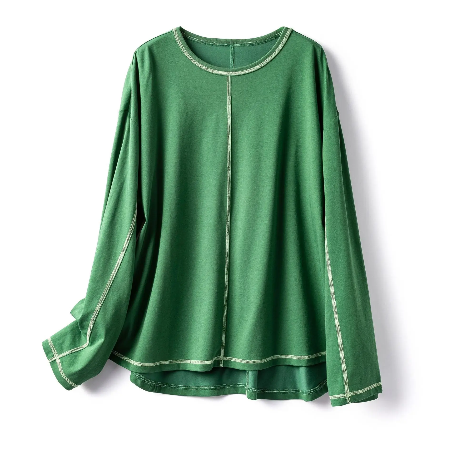 Dave&di Design Sense Contrasting Lines Loose Round Neck Casual Green Long Sleeved T-shirt Top Base Women's Shirt
Dave&di Design Sense Contrasting Lines Loose Round Neck Casual Green Long Sleeved T-shirt Top Base Women's Shirt