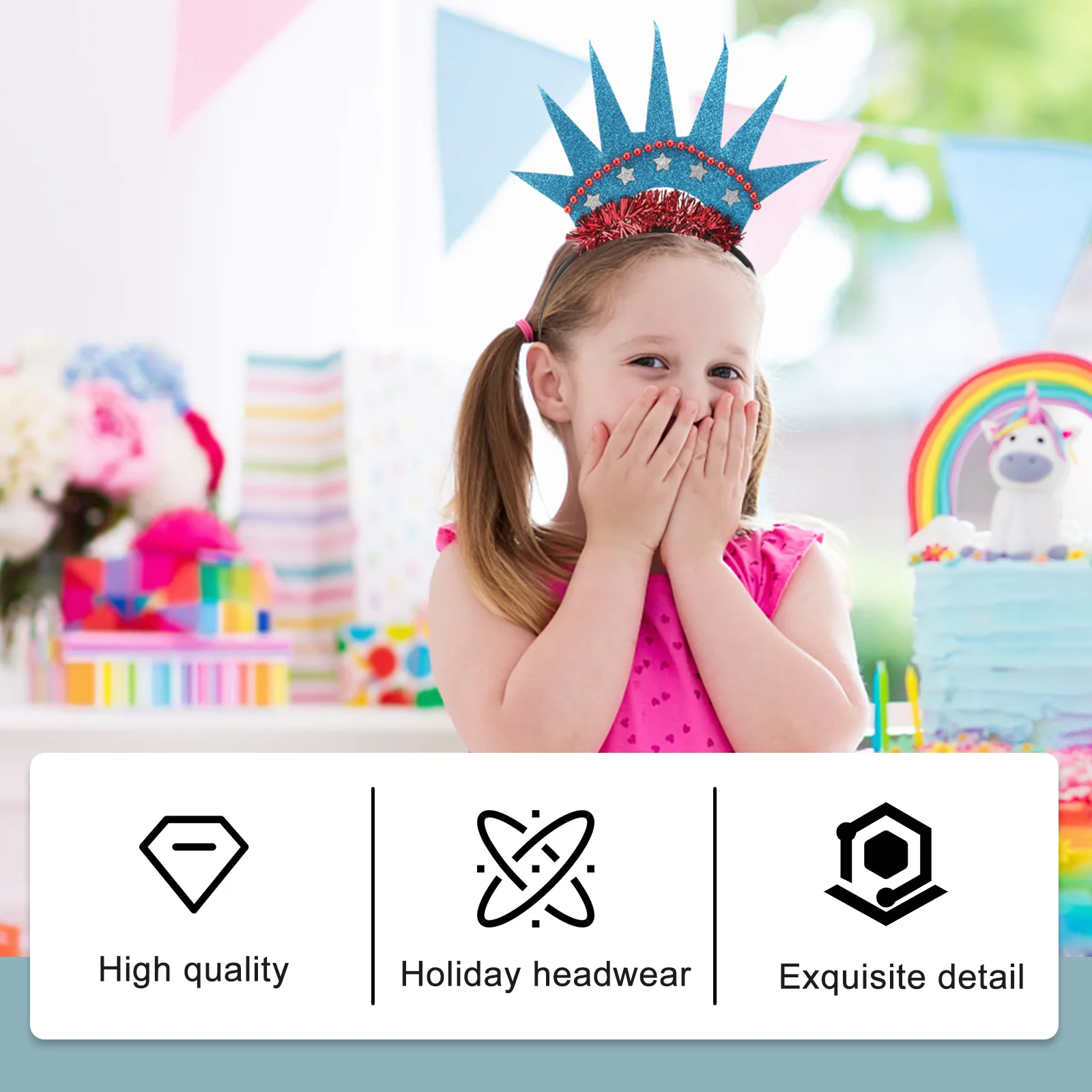 2Pcs Statue of Liberty Party Headwear Premium Material Independence Day Hair Hoop Performance Decorative Props
2Pcs Statue of Liberty Party Headwear Premium Material Independence Day Hair Hoop Performance Decorative Props