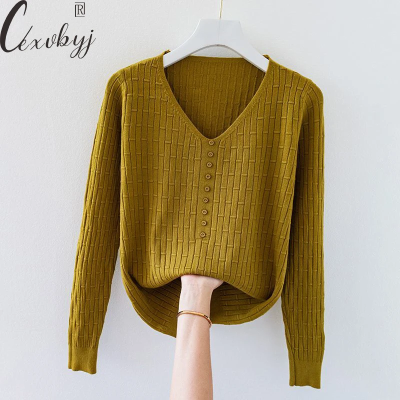 Women V-Neck Knitted Sweater Korean Fashion Autumn Winter Bottoming Pullover All-Match Vintage Long Sleeve Knitwear Pullover
Women V-Neck Knitted Sweater Korean Fashion Autumn Winter Bottoming Pullover All-Match Vintage Long Sleeve Knitwear Pullover