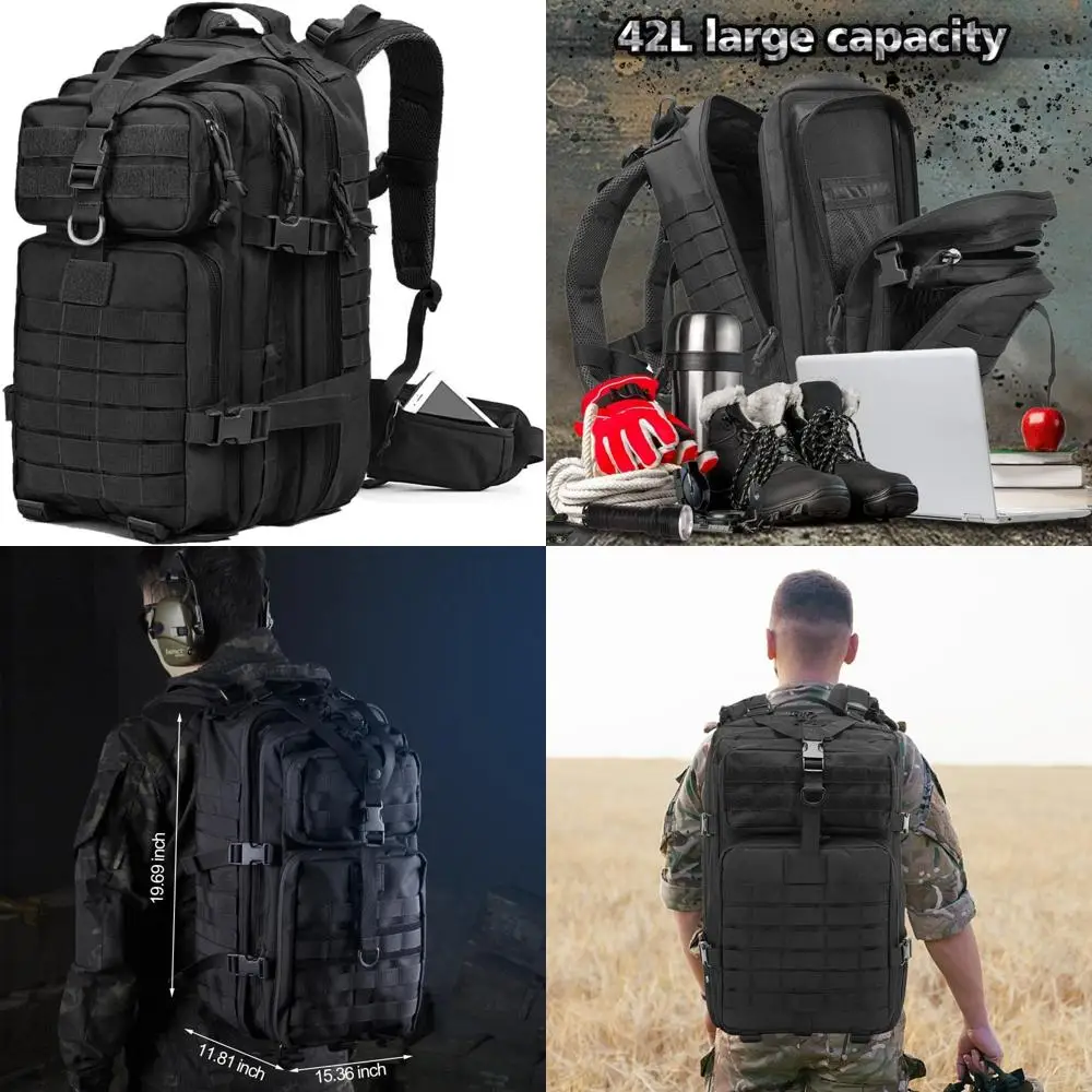 Large 42L Military Tactical Backpack, 3-Day Assault Pack with MOLLE System for Army Use
Large 42L Military Tactical Backpack, 3-Day Assault Pack with MOLLE System for Army Use