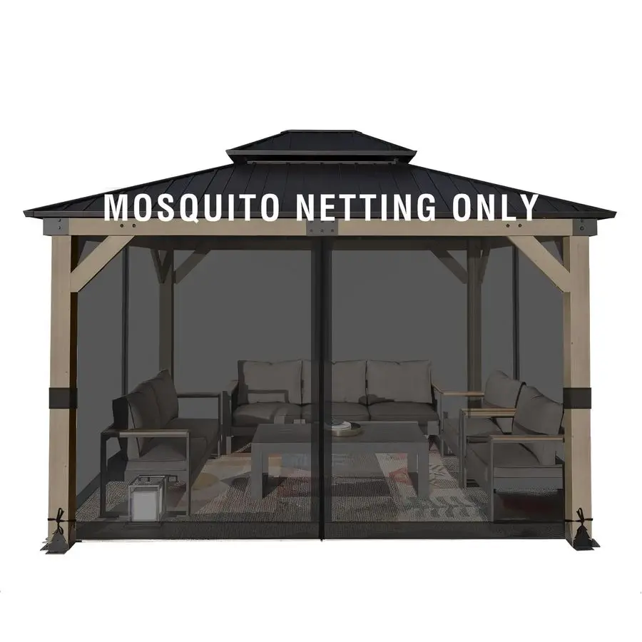 Universal 10x13 ft Gazebo Mosquito Netting, Replacement 4Panel Sidewalls with Double Zippers for Patio, Backyard, Deck, and Lawn
Universal 10x13 ft Gazebo Mosquito Netting, Replacement 4Panel Sidewalls with Double Zippers for Patio, Backyard, Deck, and Lawn