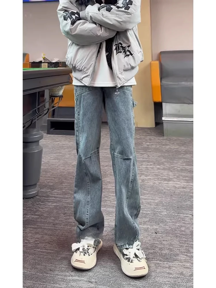 Retro Patchwork Men's Workwear Jeans mid Waist Straight Leg Narrow Fit Winter Casual Wear Resistant Fading Waed Denim
Retro Patchwork Men's Workwear Jeans mid Waist Straight Leg Narrow Fit Winter Casual Wear Resistant Fading Waed Denim
