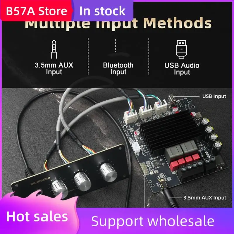 B57A T100HS-W 2.0-канальный усилитель мощности Bluetooth 5.2, 100 Вт на канал с чипом TPA3221 и передней панелью
B57A T100HS-W 2.0-канальный усилитель мощности Bluetooth 5.2, 100 Вт на канал с чипом TPA3221 и передней панелью