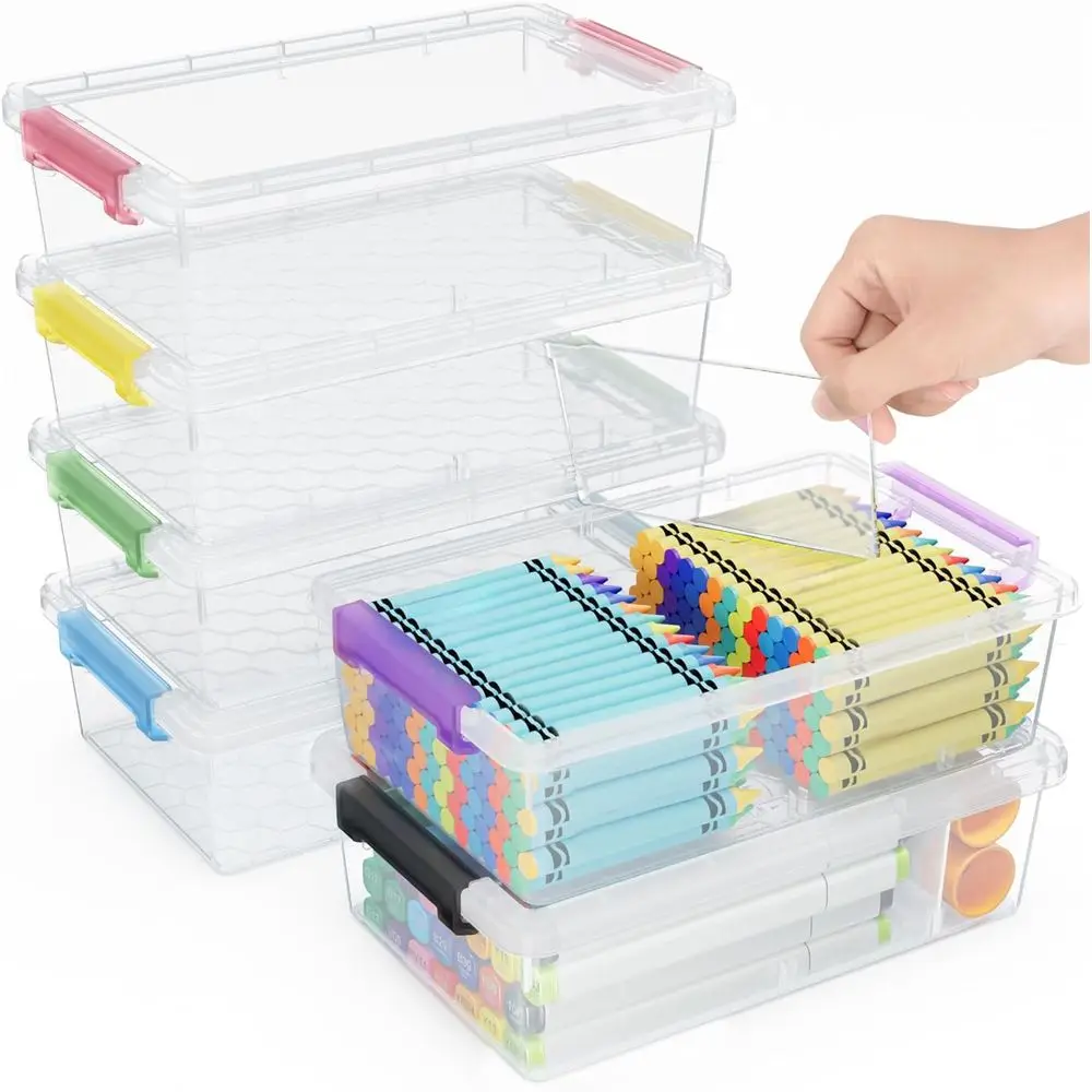 6 Pack Extra Large Pencil Box with Removable Divider, Thickened Pencil Case, Clear Crayon Marker Organizer, Stackable Plastic Sm
6 Pack Extra Large Pencil Box with Removable Divider, Thickened Pencil Case, Clear Crayon Marker Organizer, Stackable Plastic Sm