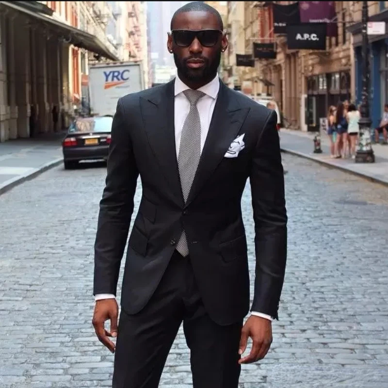 Classic Style Business Men's Suits 2 Piece Slim Fit Black Male Suit Groomsmen Wedding Tuxedo Prom Party Wear Trajes De Hombre
Classic Style Business Men's Suits 2 Piece Slim Fit Black Male Suit Groomsmen Wedding Tuxedo Prom Party Wear Trajes De Hombre