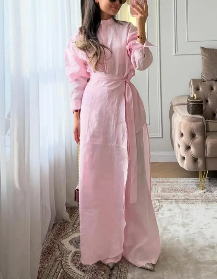 Casual Solid Shirt Pant Suits Women Full Sleeve Lace Up Top Wide Leg Pants Skirts 3 Pieces Set 2026 Spring Summer Female Suit
Casual Solid Shirt Pant Suits Women Full Sleeve Lace Up Top Wide Leg Pants Skirts 3 Pieces Set 2026 Spring Summer Female Suit