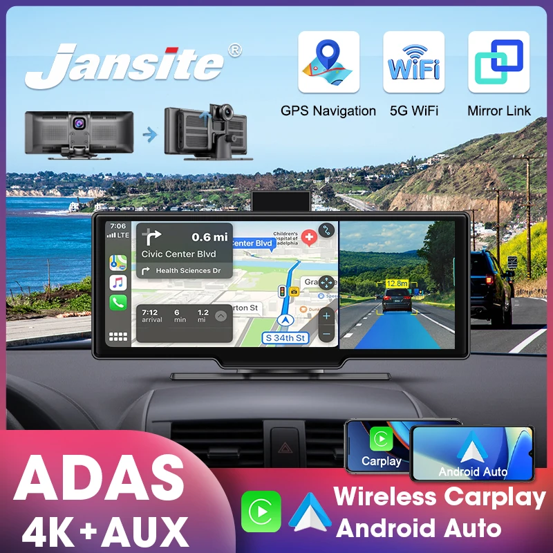 Jansite 10.26" 4K ADAS Wireless CarPlay & Android Auto Dash Cam GPS Navigation 24h Park Monitor Night Vision Rear View Mirror
Jansite 10.26" 4K ADAS Wireless CarPlay & Android Auto Dash Cam GPS Navigation 24h Park Monitor Night Vision Rear View Mirror