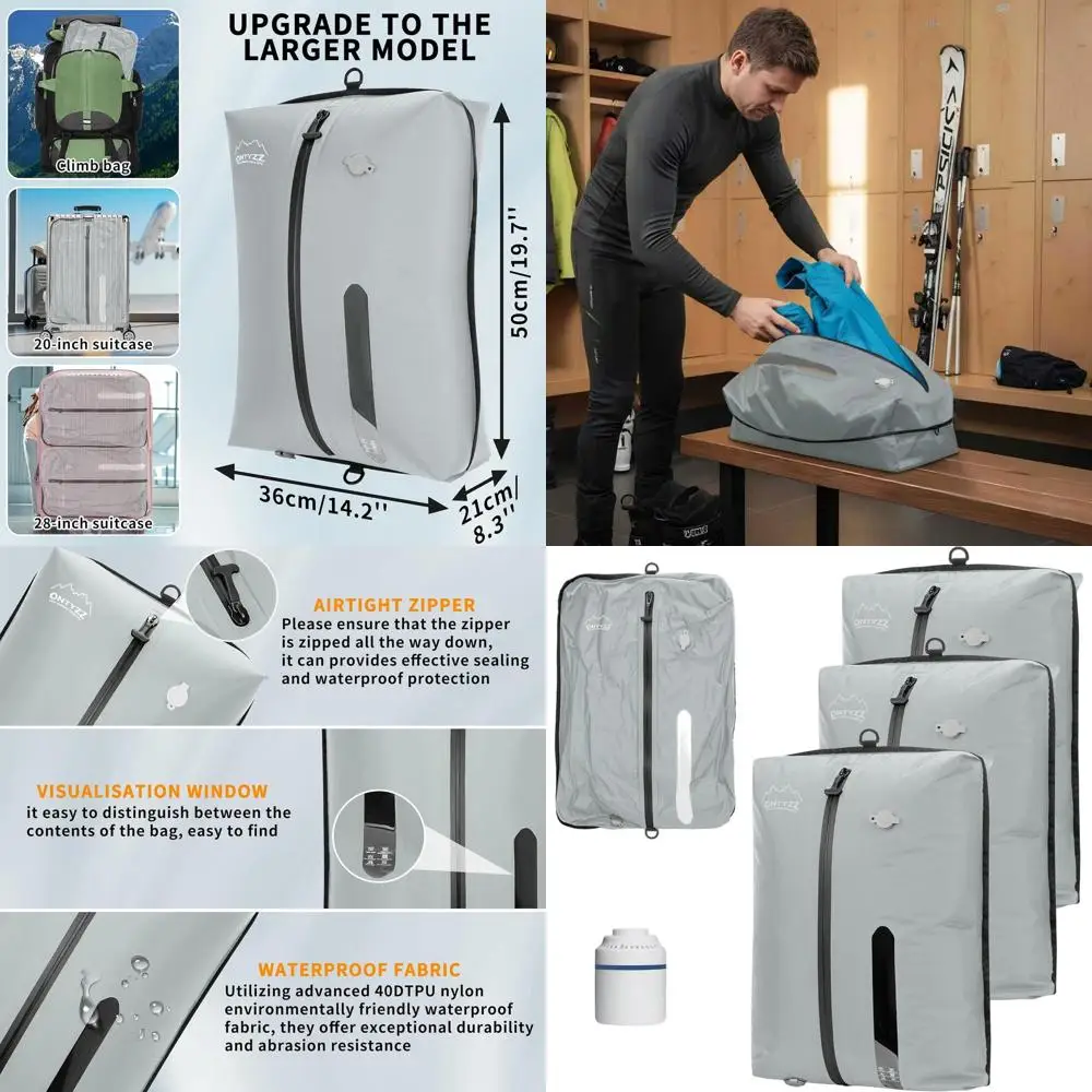 Вакуумные пакеты для хранения с защитой от влаги – набор из 3 штук с насосом для экономии места, для кемпинга и домашнего использования (серые)
Вакуумные пакеты для хранения с защитой от влаги – набор из 3 штук с насосом для экономии места, для кемпинга и домашнего использования (серые)