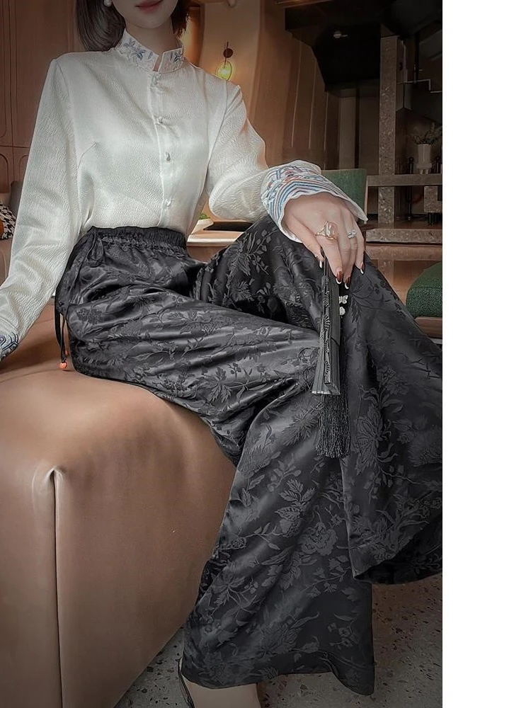 Hong Kong European Style High Waist Wide Leg Pants Loose Comfortable White Spring Summer Casual Trousers for Women over 35
Hong Kong European Style High Waist Wide Leg Pants Loose Comfortable White Spring Summer Casual Trousers for Women over 35