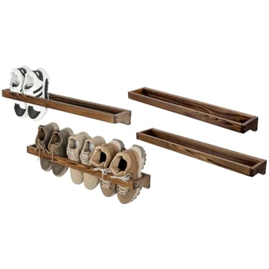 30 Inch Rustic Burnt Solid Wood Hanging Shoe Rack, Wall Mounted Storage Organizer Footwear Holder for Clo, Mudroom, Entryway, H
30 Inch Rustic Burnt Solid Wood Hanging Shoe Rack, Wall Mounted Storage Organizer Footwear Holder for Clo, Mudroom, Entryway, H