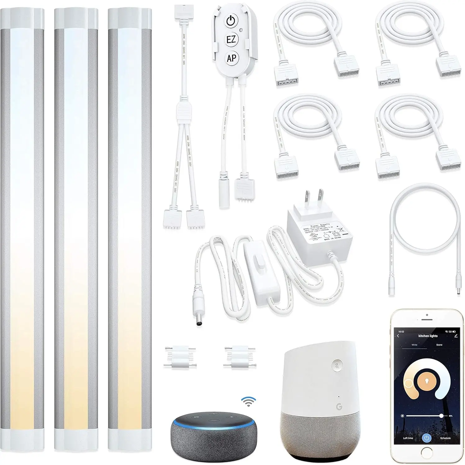 Smart Under Cabinet Lights Work with Alexa, Google, Siri, LED Light for Kitchen Shelf, App Voice Control Dimmable Linkable Warm
Smart Under Cabinet Lights Work with Alexa, Google, Siri, LED Light for Kitchen Shelf, App Voice Control Dimmable Linkable Warm