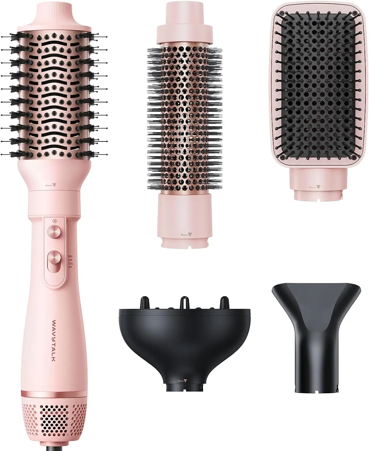 5-in-1 Hot Air Brush Set for Salon Blowouts, Smooth Curls, Volumizing and Straightening, Sleek and Less Frizz
5-in-1 Hot Air Brush Set for Salon Blowouts, Smooth Curls, Volumizing and Straightening, Sleek and Less Frizz