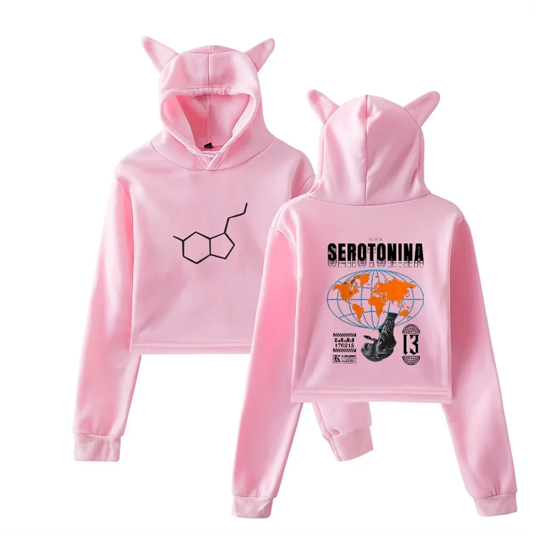 Khea PRIMER DROP DE SEROTONINA Crop Top for Girls Streetwear Hip Hop Kawaii Cat Ear Harajuku Cropped Sweatshirt Pullover Tops
Khea PRIMER DROP DE SEROTONINA Crop Top for Girls Streetwear Hip Hop Kawaii Cat Ear Harajuku Cropped Sweatshirt Pullover Tops