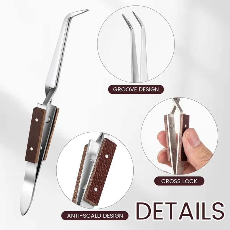 A46T 3Pcs Precision Reverse Tweezers Non-Conductive, Heat Resistant, Anti-Magnetic Pointed & Curved Tips Tweezer Set
A46T 3Pcs Precision Reverse Tweezers Non-Conductive, Heat Resistant, Anti-Magnetic Pointed & Curved Tips Tweezer Set